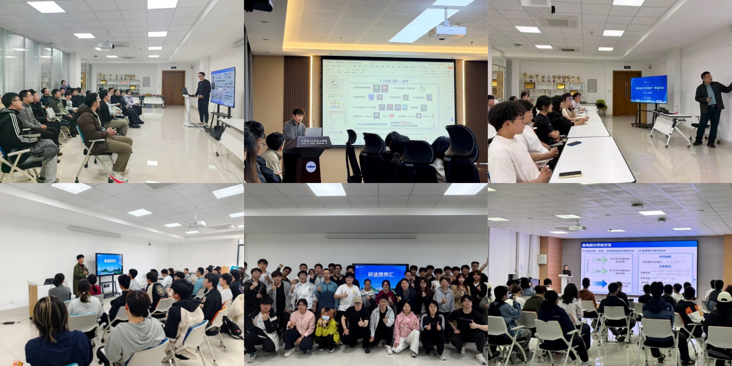 大连理工大学校研究生会科研部官方学术活动六图合辑，非单场论坛照片
